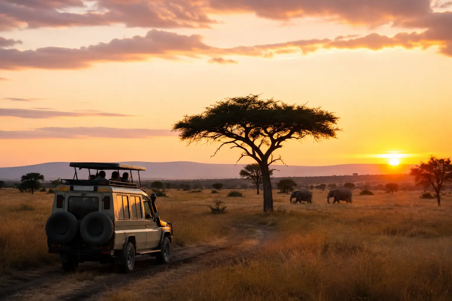 Wildlife and landscape during a safari in Tanzania