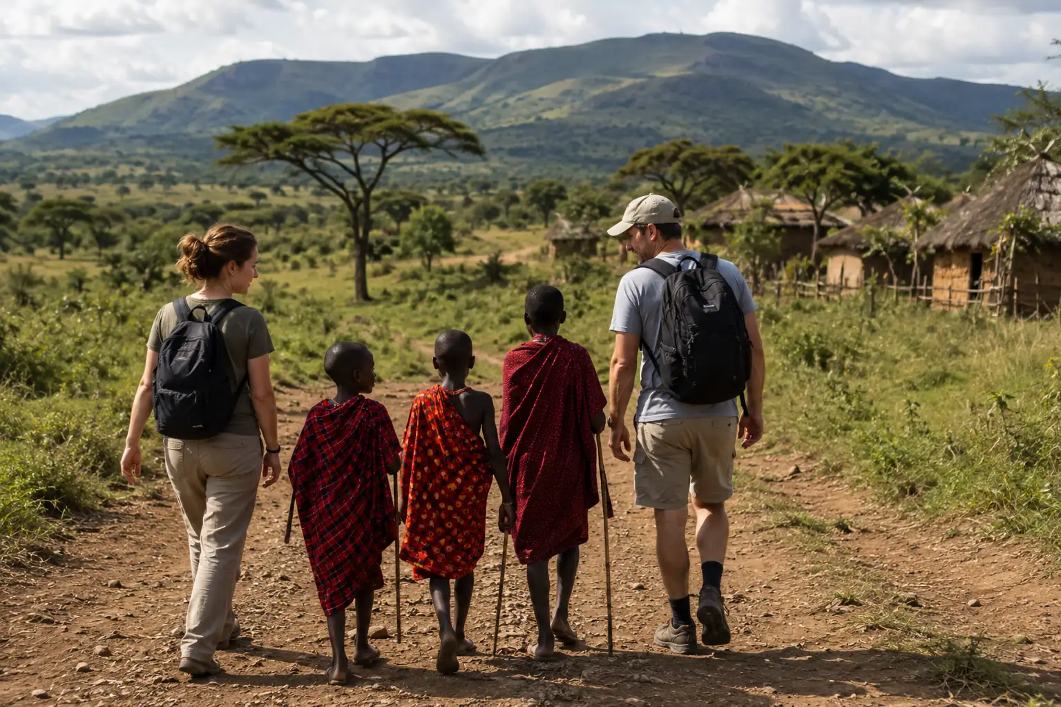 Local Tanzanian community and natural landscape