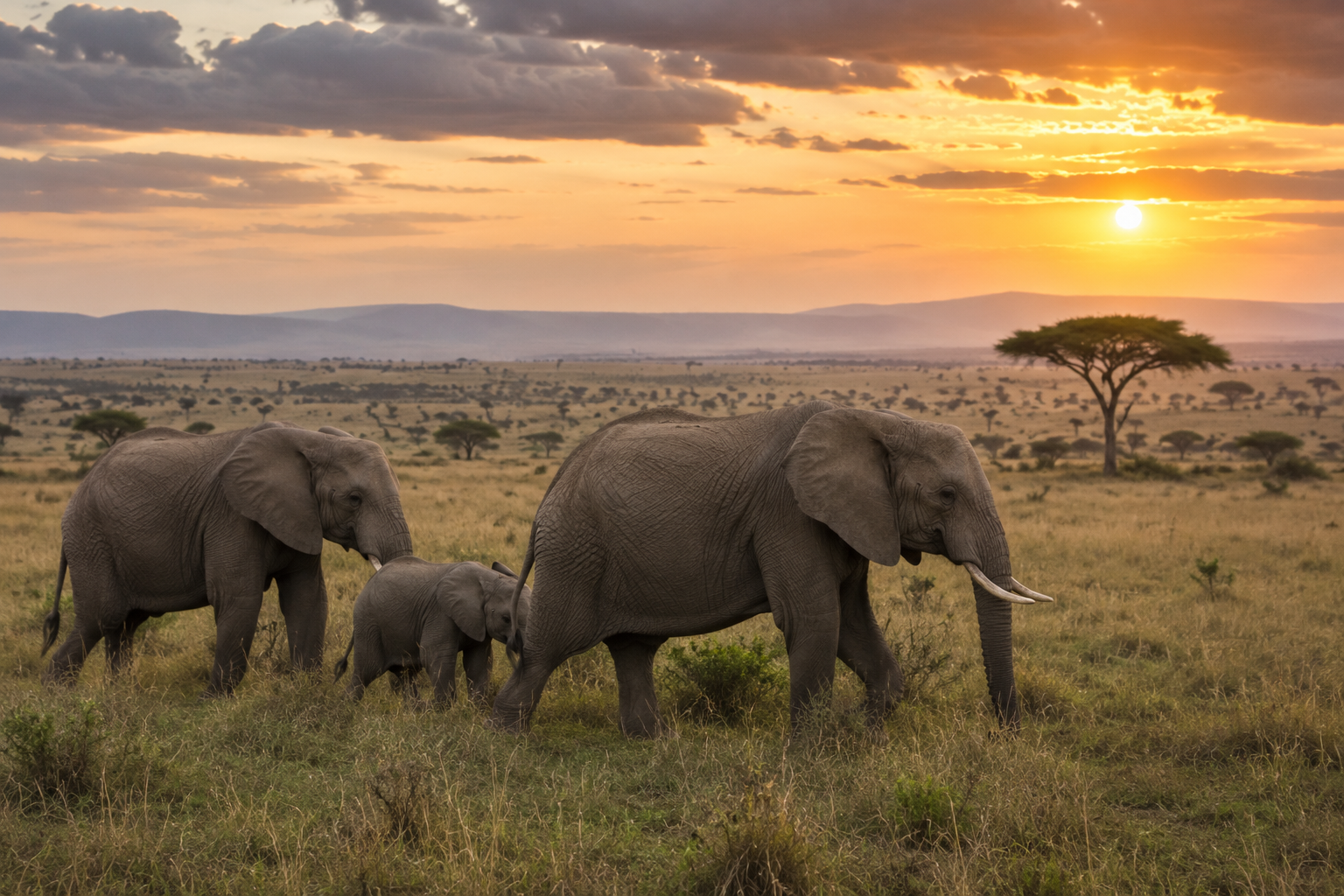 Lion resting on the Serengeti plains